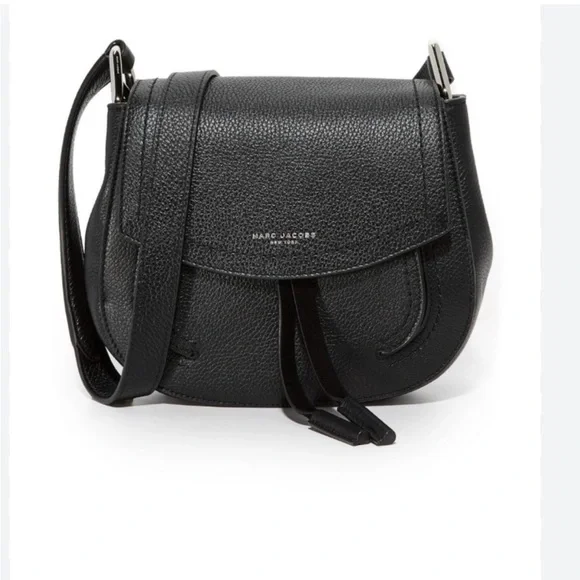 Marc Jacobs Black Pebbled Leather Saddle Crossbody Bag - Picture 5 of 7